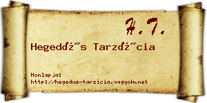 Hegedűs Tarzícia névjegykártya
